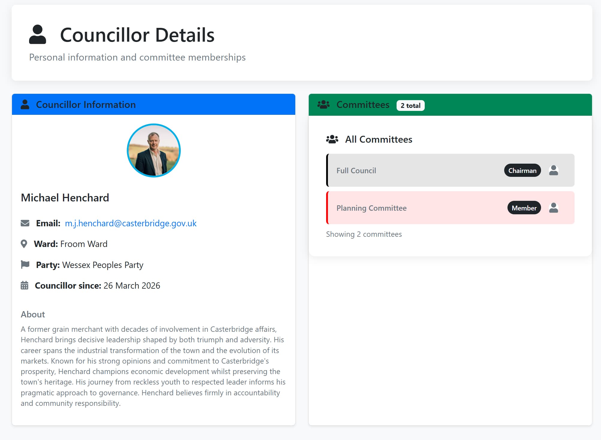 Image of example Councillor Profile