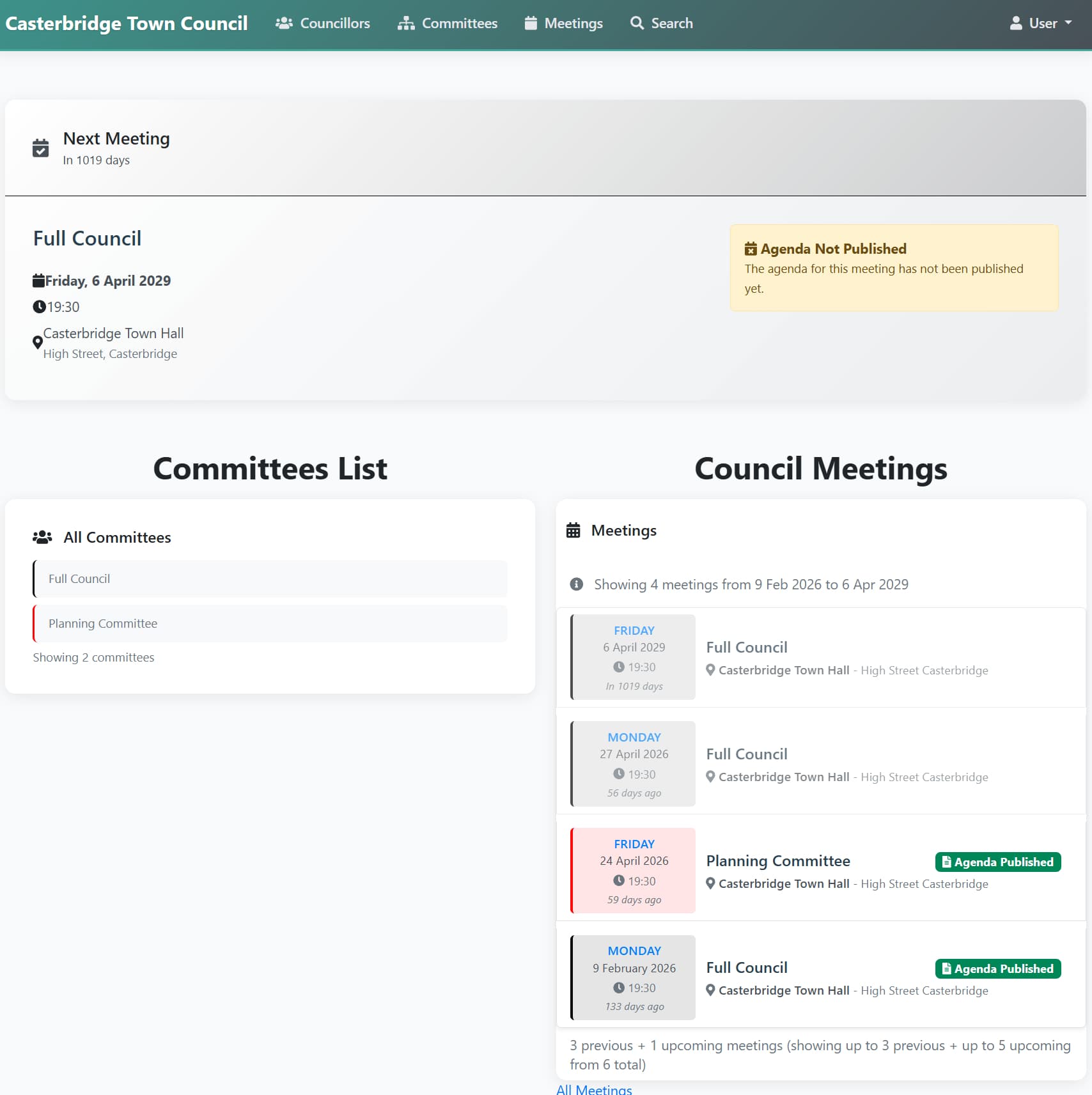 Image of the Councillor Dashboard